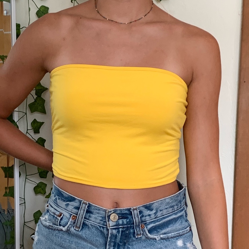 Yellow tube top